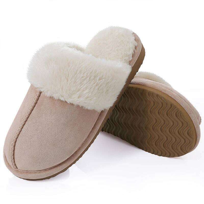 Kidmi Women's Soft Fluffy Fuzzy Ladies Winter House Slippers New Warm For Woman Comfortable Womens Shoes