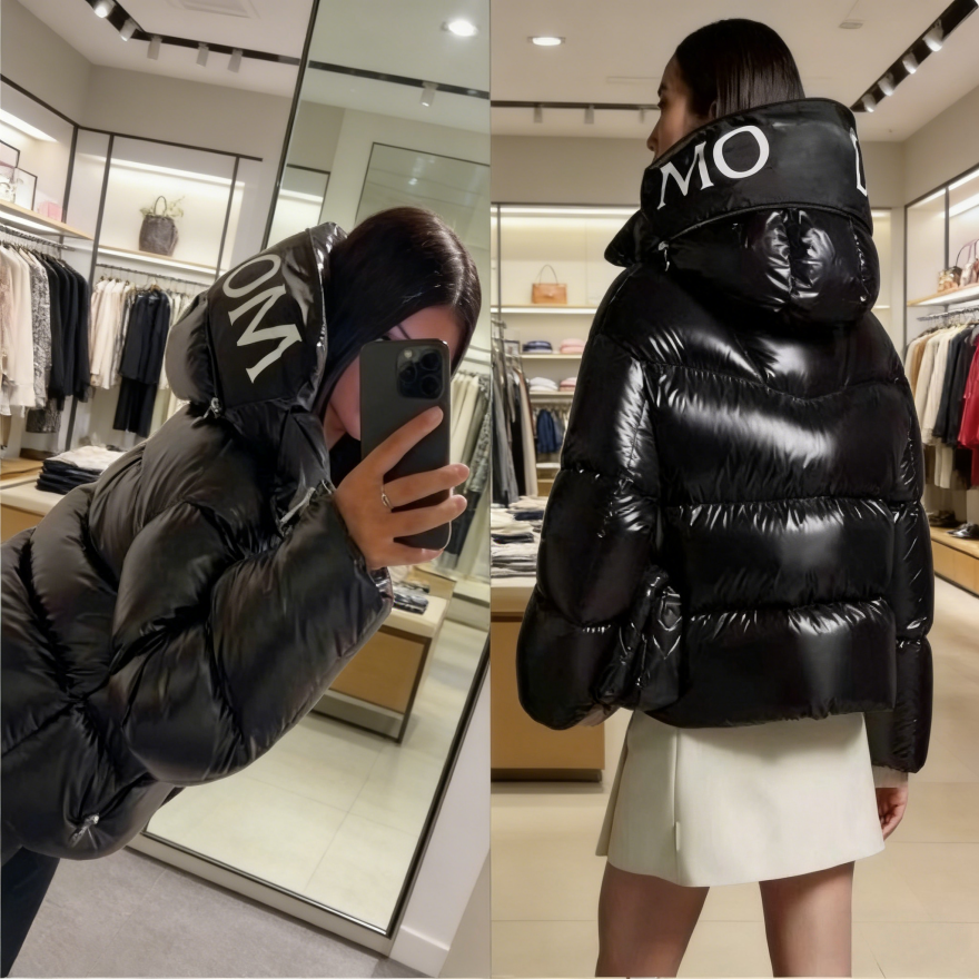 Women Puffer Jacket, Winter Down Coat, Fur Collar Hooded Coat, Windproof Loose Casual Outerwear, Thick Warm Long Sleeve Overcoat, Autumn Winter S
