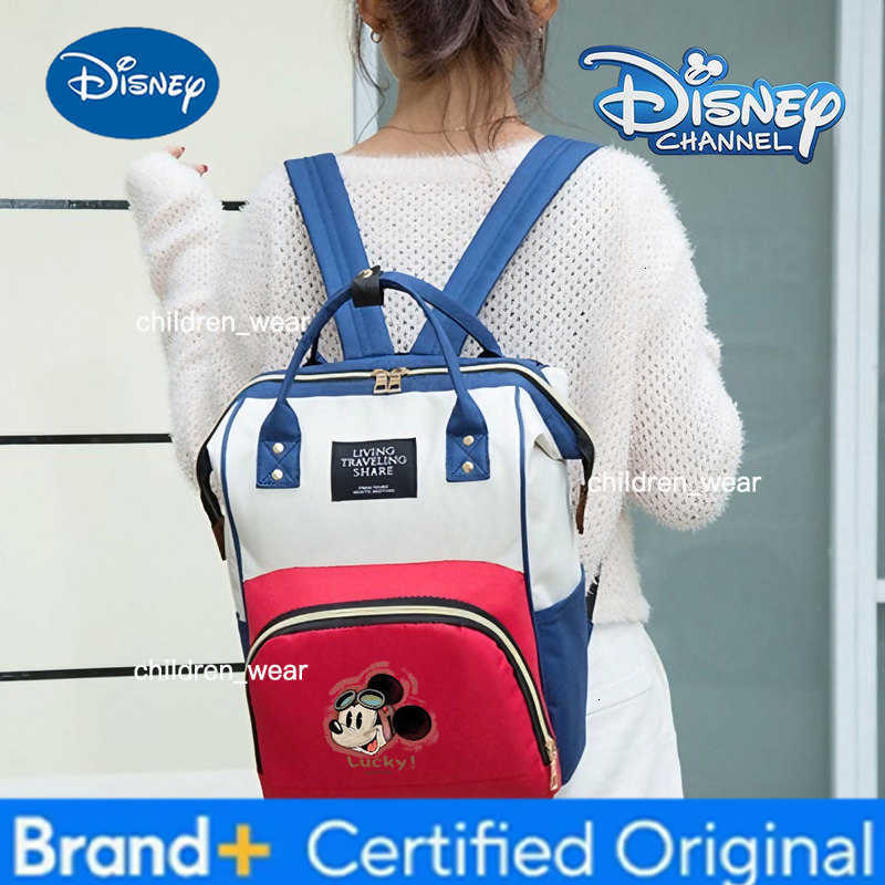 Disney Mickey Mouse Animation Style Mom Backpack Waterproof Diaper Bag Family Gift for Park Hospital Day Trips H260305