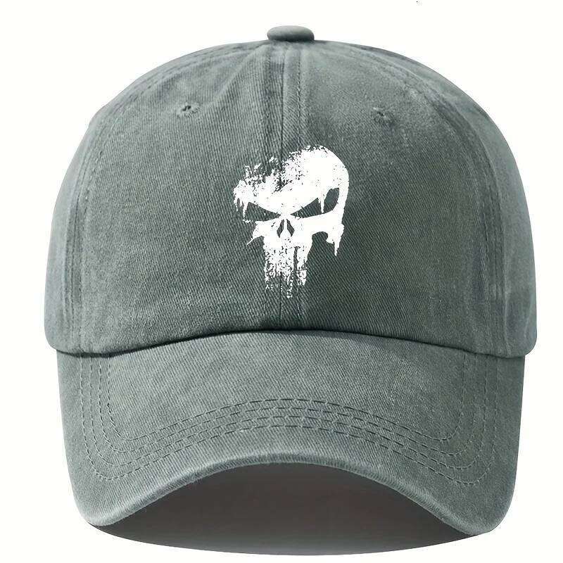 Fashion printing skull baseball outdoor sun protection, cycling duckbill cap, vacation camping, travel, leisure occasions Y260304