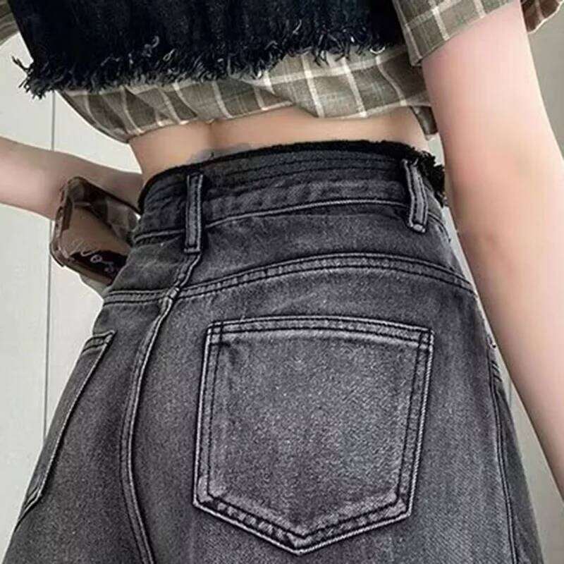 2025 New Summer Denim Shorts Fashion Women Button High Street Y2K Sexy Hot Girl Short Pants Ripped Jeans Tassel Female Clothes XJ260305