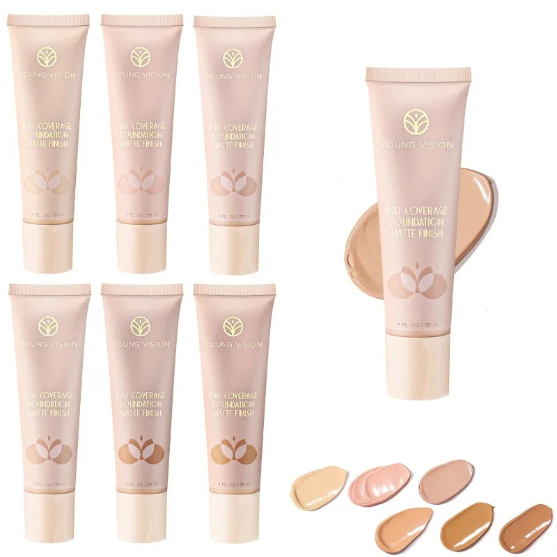 Matte Liquid Foundation Professional Base Makeup Waterproof Face Concealer Foundation Cream LongWear Full Coverage Cosmetics 260305