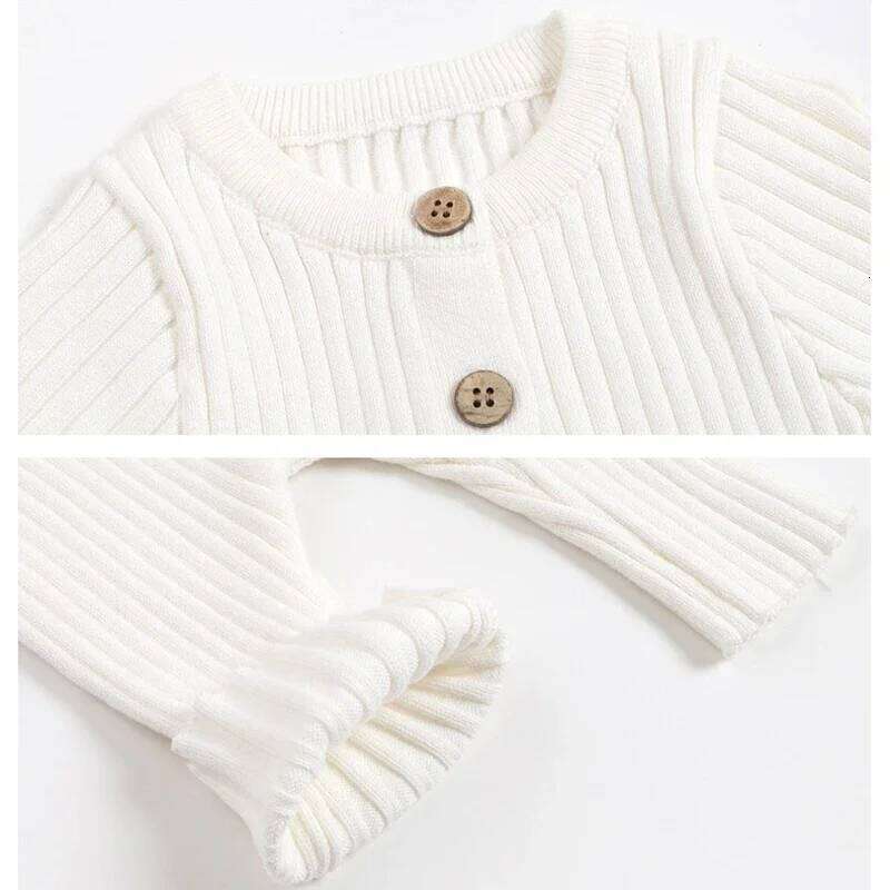 2025 New Infant Girls Knitted Jumpsuit Toddler Baby Girl Boys Long Sleeved Knitting Romper Children Clothes Z260304