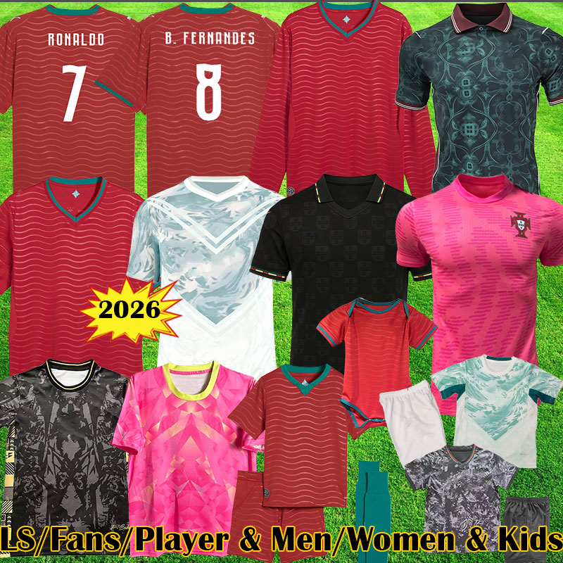 3XL 4XL 2026 RONALDO Portugal soccer jerseyS Portuguese Bruno FERNANDES R. LEAO Portuguesa Retro 2025 Joao Felix 25 26 27 Football shirt BERNARDO Men Women Kids Kit