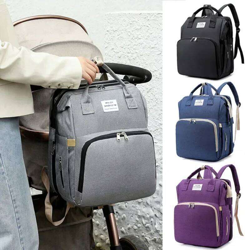 Mommy Diaper Bed Mother Large Capacity Nappy Milk Bottle Backpacks with Changing Mat Convenient Baby Nursing Bags Z260304
