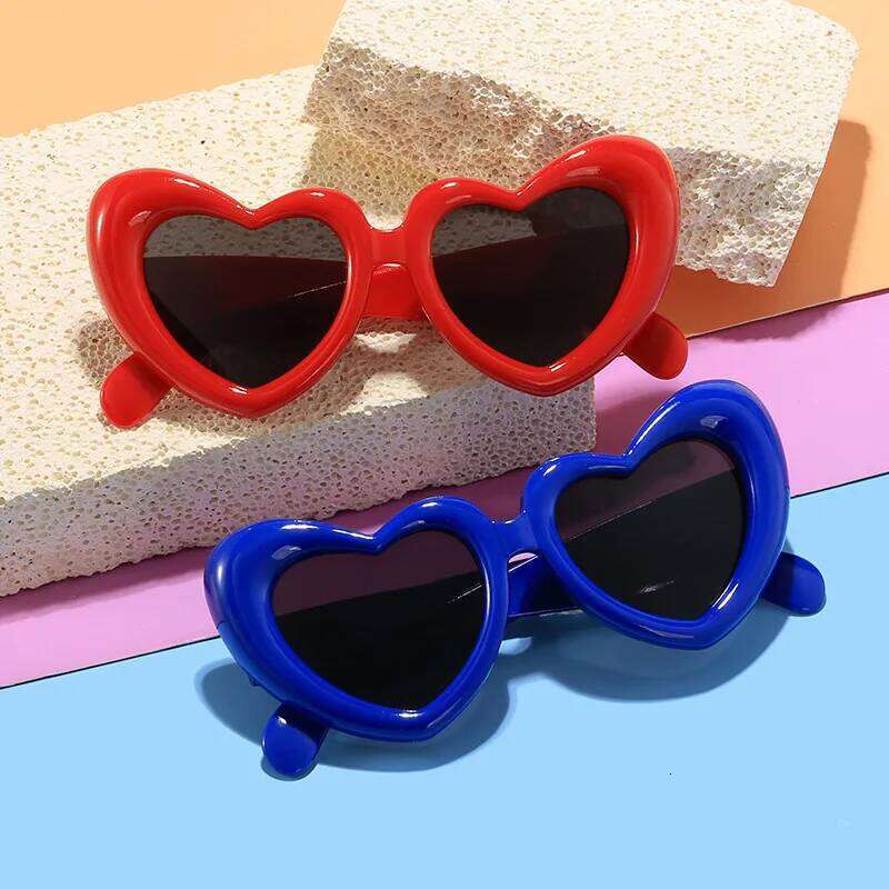 2024 New Children's Sunglasses And Funny Inflatable, Cute Heart Shaped Sunglasses, Female Instagram, Concave Shape Z260305