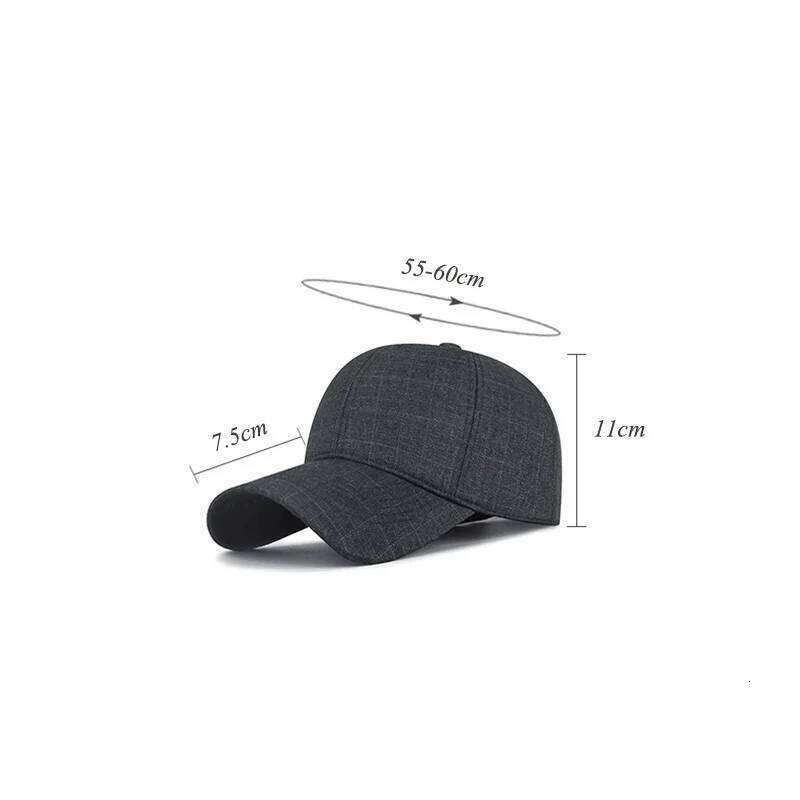 Autumn Winter Cotton Men's Super Soft Baseball Grid Windproof Warm Lining For Middle-Aged And Elderly Duckbill Cap Y260304