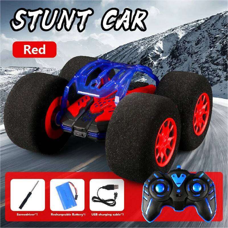 1 sponge four-wheel drive stunt car, wireless remote control toy car for boys girls, 360 rotation and rolling Z260304
