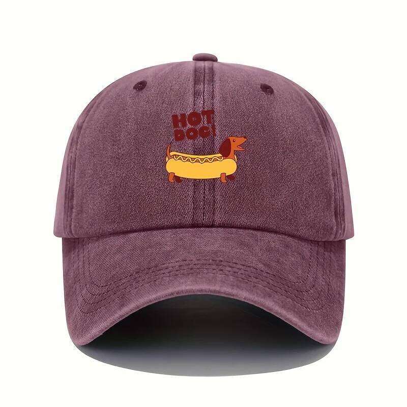 Hot Dog Printed Baseball Hat Sunshade Leisure Sports Outdoor Headwear Fun Pattern Design Y260304