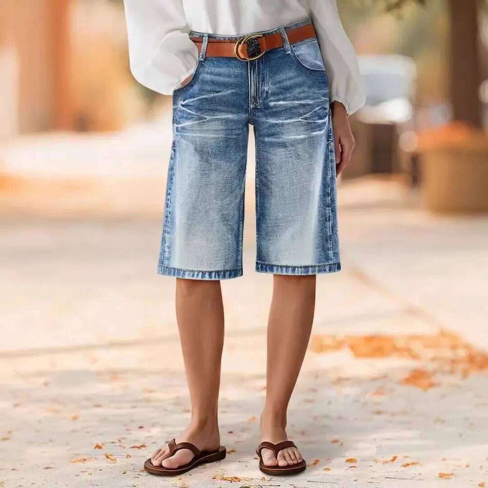 2026 Spring Summer New Women's Elastic Denim Shorts High Waist Five-Point Jeans Short Length Casual Wear XJ260305