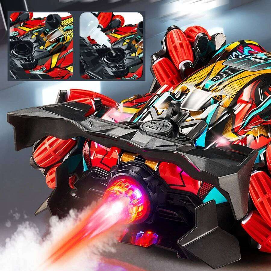 4Wd Rc Stunt Car with Sprayer Namu Wheels, 2.4g Remote Control Drift Vehicle, Colorful Led Lights & Sound Off-Road Toys Gift F Z260304