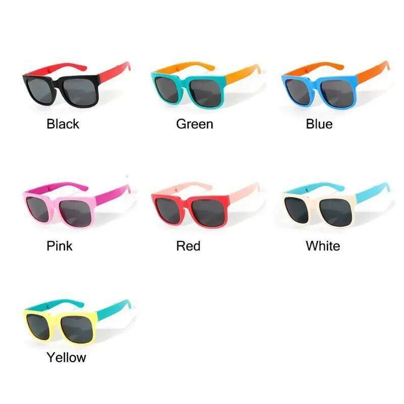 Square Frame Kids Sunglasses Fashion UV400 Outdoor Foldable Sun Glasses Children Eyewear for Toddler Boys and Girls Z260305