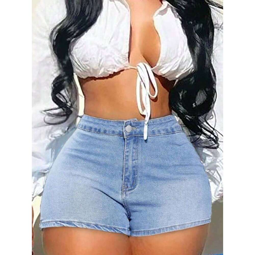 Y2K Street High Waist Ultra Stretchy Casual Skinny Cotton Mini Denim Shorts Music Festival Daily Trendy Jeans XJ260305