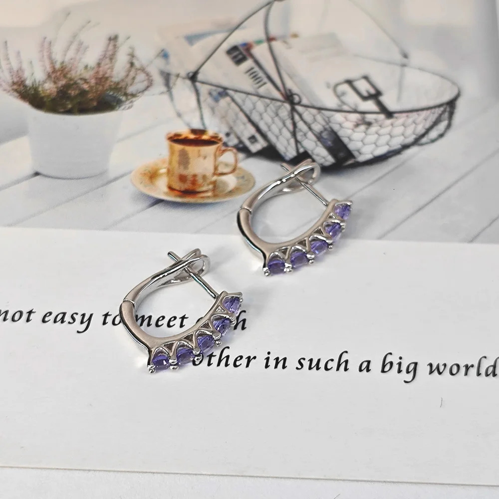 Violet Earring 925 Silver Fashion 2MM Tanzanite Earrings For Women 260303