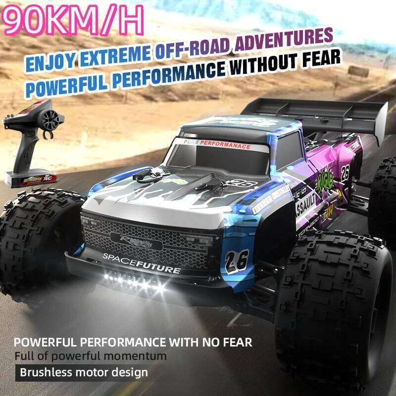 1:12 Alloy All Terrain Off Road High Speed Remote Control 90KM/H 3S Battery Lighting 4WD Brushless Racing Drift RC Car Truck Z260304