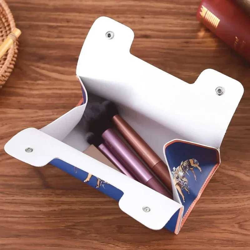 European Retro PU Leather Tissue Box Waterproof Multi-Scene Storage Holder for Home Bathroom Car OfficeT260305