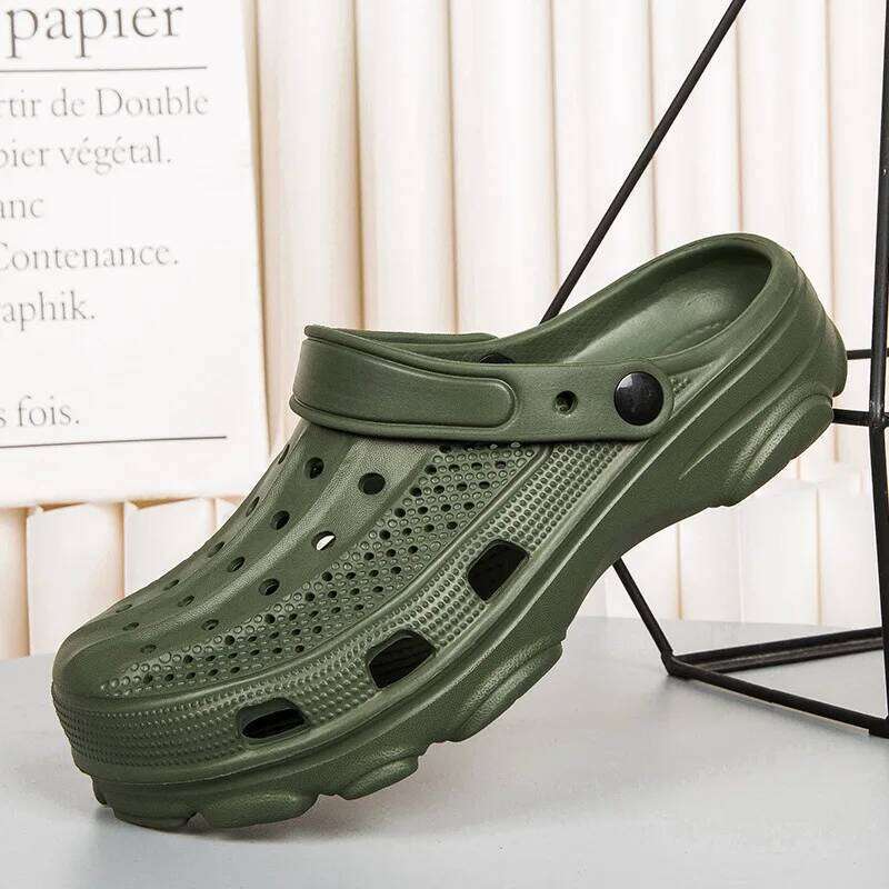 Kidmi Fashion Garden Casual Breathable Clogs Slippers Home Men Holes Summer Soft Vacation Shower Shoes
