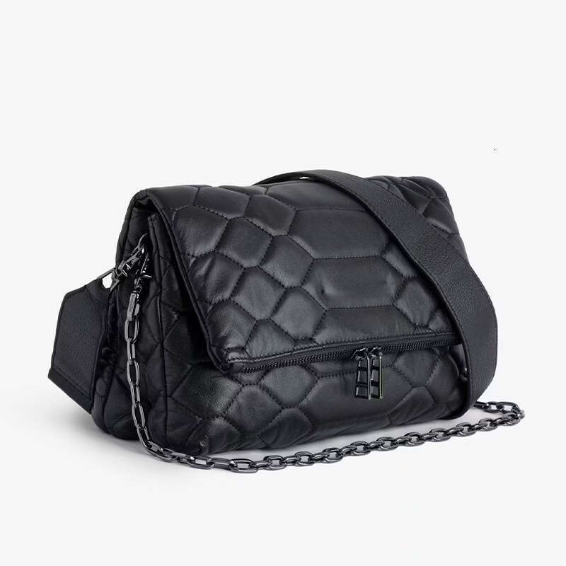 Black Embroidered Double-Layer Women's Shoulder New Fashion Handbag Crossbody Luxurious Design Vintage Envelope Bag