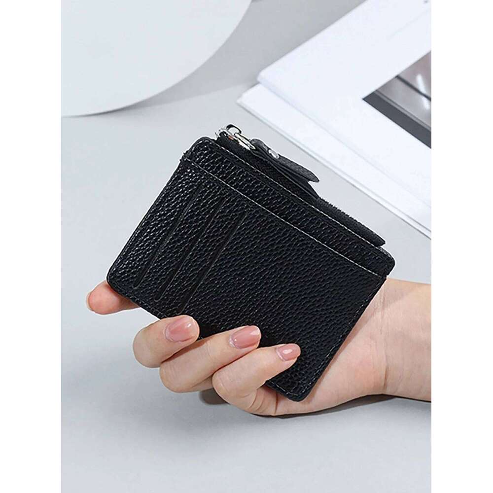 Zipper Holder - Textured Wallet with Card Slots & Cash Pocket, Slim Design, Multi-Functional Organizer for /Cards/Coins C260304