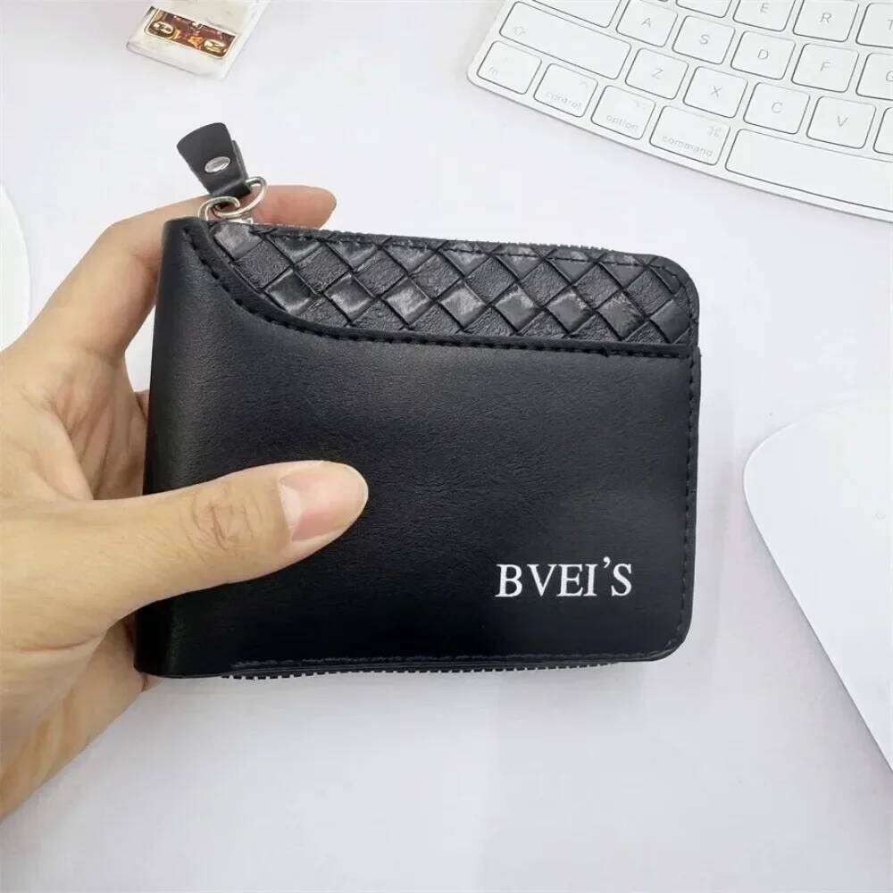 Leather Mens Wallet Luxury Mens Purse Male Zipper Card Holders with Coin Pocket Rfid Wallets Gifts for Men Money Bag C260304