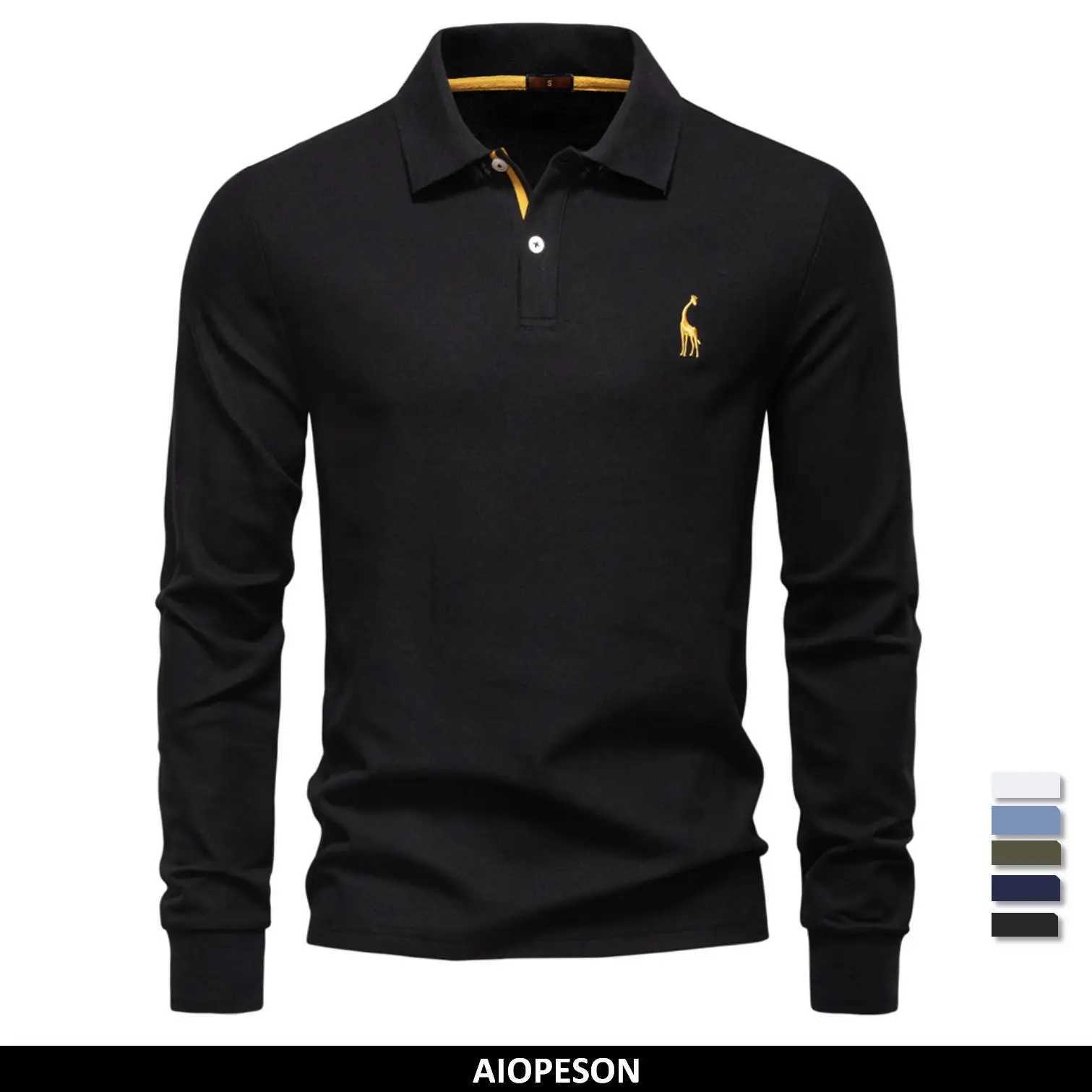 AIOPESON 2025 Business Casual Shirt Men Solid Color Long SLeeve Cotton Rich Blend Breathable Male M260305