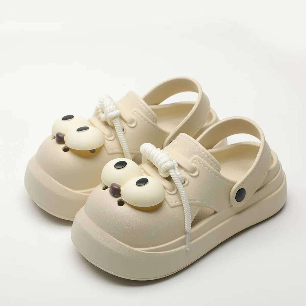 Cute DIY Big Eyes Fashion Clogs For Women Summer Platform Shoes Close Toe Female Home Street Slippers Girls Daily Walking Sandal