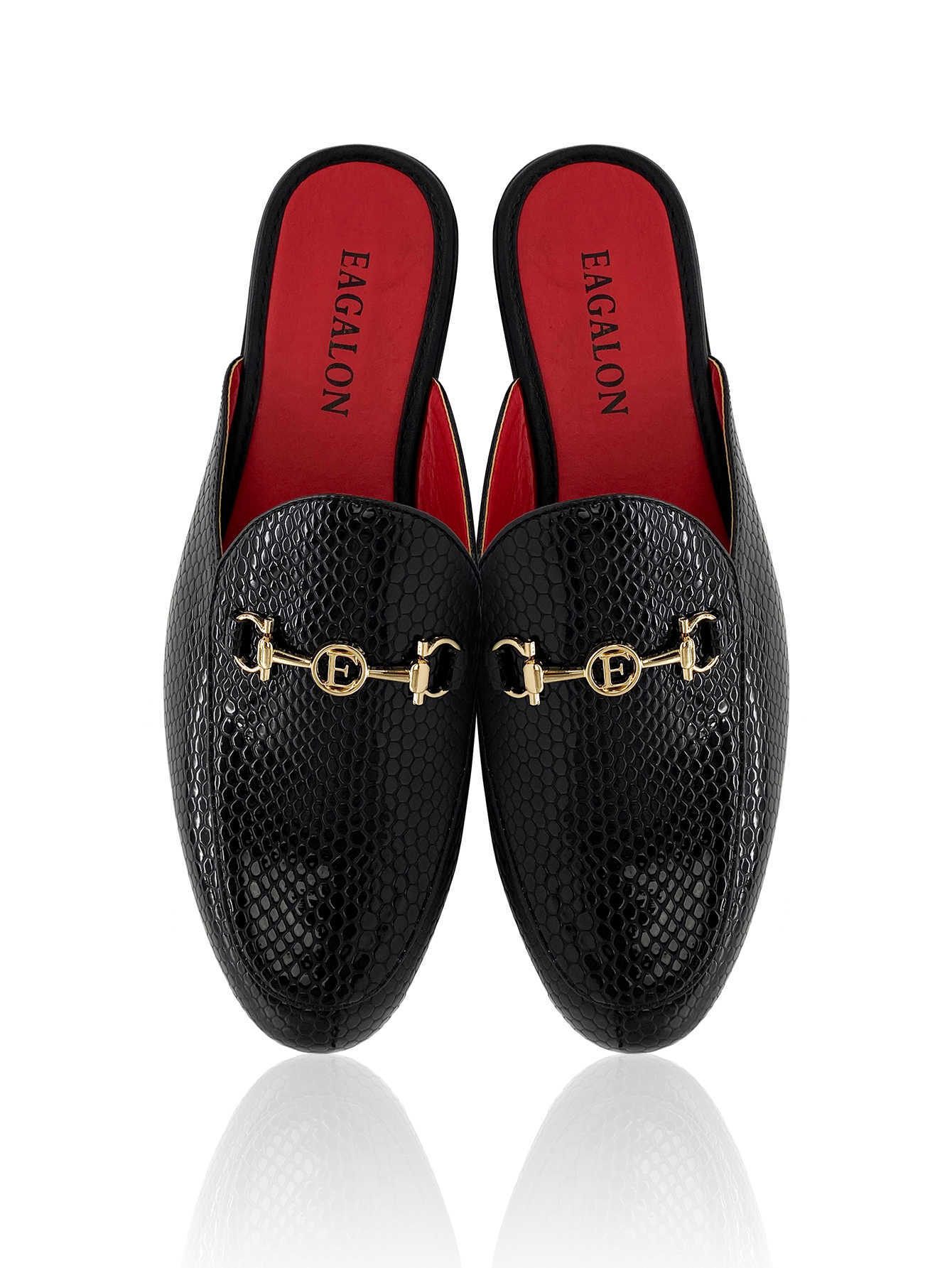 Dress Shoes Flat-bottomed Cut Shoes Sandals Mid Black And Red Men Shoes Leather Slippers Red Bottom Flat-bottomed Heels