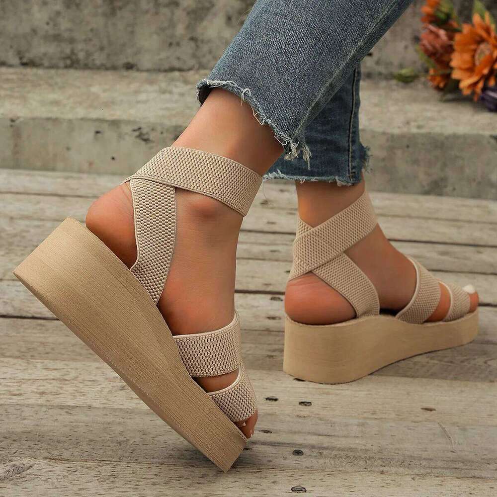 2025 New Summer Wedges Sandals For Women Leisure Platform Shoes Soft EVA Sole Light Weight Female Daily Street Walking Sandalias