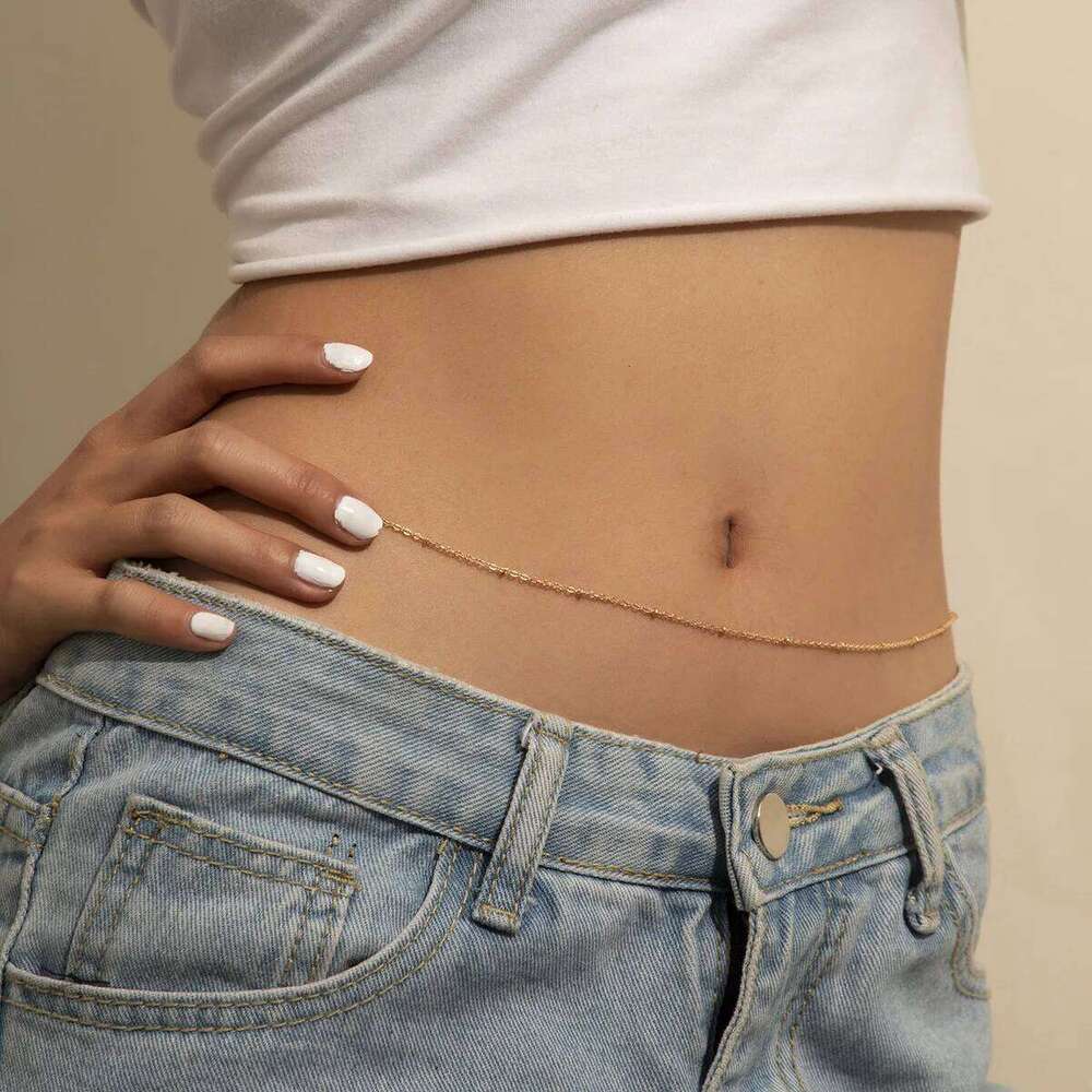 Sexy Glitter For Women Y2K Style Metal Belt Summer Beach Waist Decoration Trendy Exquisite Jewelry Body Chain S260304