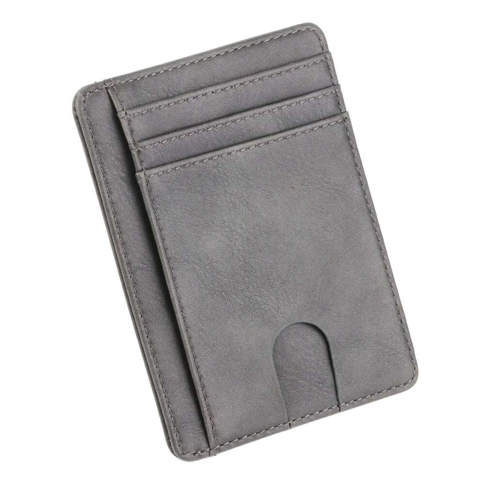 RFID Blocking Men's Leather Wallet Slim Credit Card Holder Business Male Portable Mini Travel Purse For Man C260304