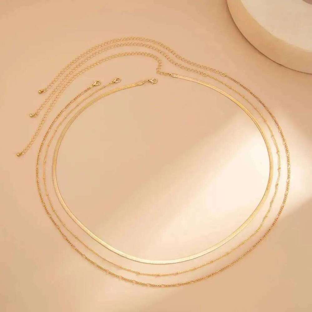 KunJoe 3 Pcs/Set Hip Hop Multi Layer Flat Snake Belly Waist Chain for Women Sexy Summer Beach Bikini Body Jewelry Y2K S260304