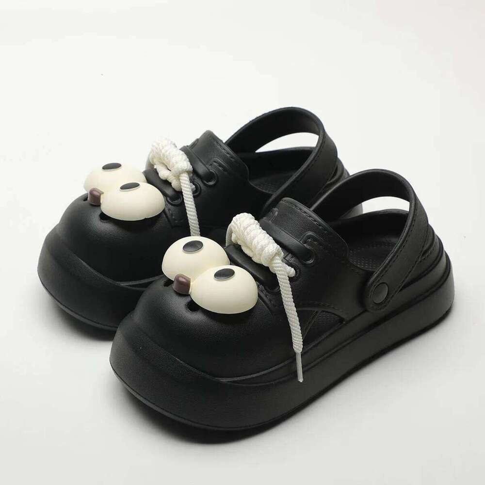 Cute DIY Big Eyes Fashion Clogs For Women Summer Platform Shoes Close Toe Female Home Street Slippers Girls Daily Walking Sandal