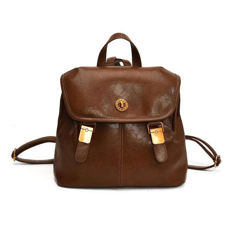 OLOEY Women Small Pu Leather Backpacks 2025 New Korean Fashion Vintage Luxury Backpack Student School Bag Back Packs