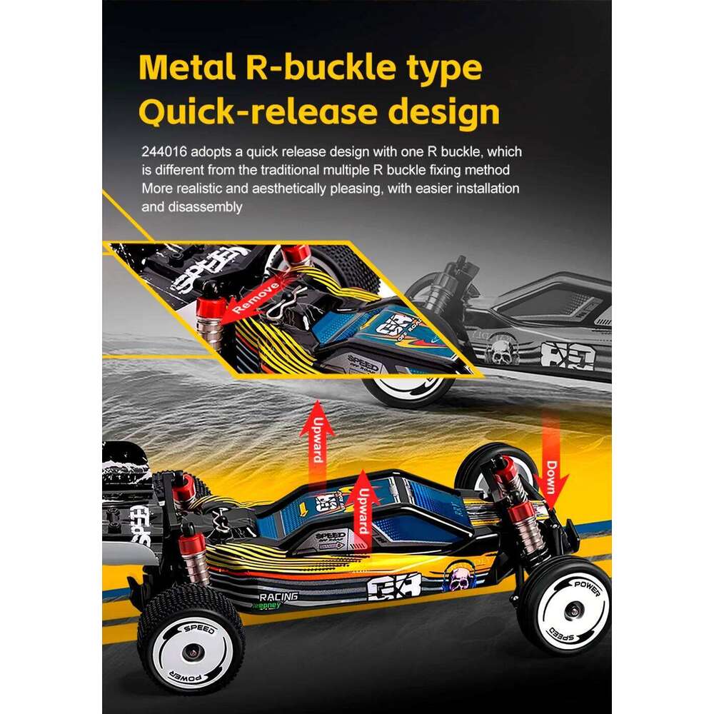 WLToys 1/24 RC Racing 244016 2WD 15-20-25KM/h 50M Distance 2.4Ghz Electric Remote Control Model Car For Various Terrains Z260304