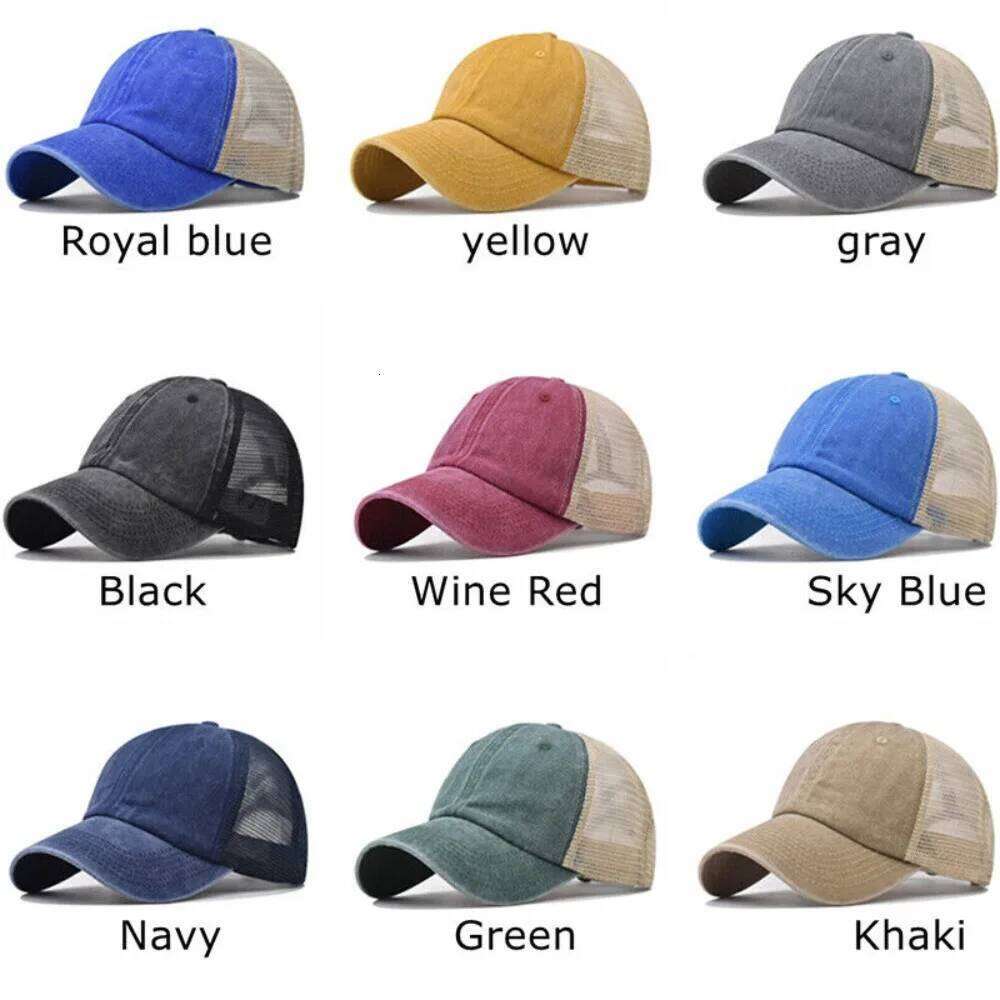 Vintage Washed Cotton Baseball Women Men UV Protection Breathable Mesh Cap Visor Adjustable Hip Hop Caps Y260304