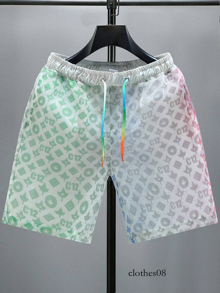 Ice Silk orts Men's Summer New Sle Couple Thin Loose Large Size Mid-Pants Qui Dry Trendy Beach Five-Quarter Pants