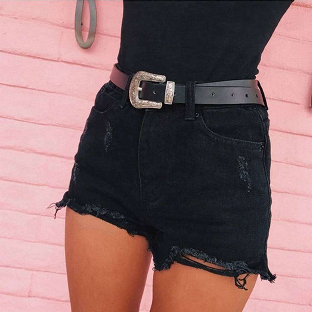 Womens Denim Fashion Ripped High Waisted Hole Pockets Vintage Pants Jeans Street Trend Loose Shorts XJ260305