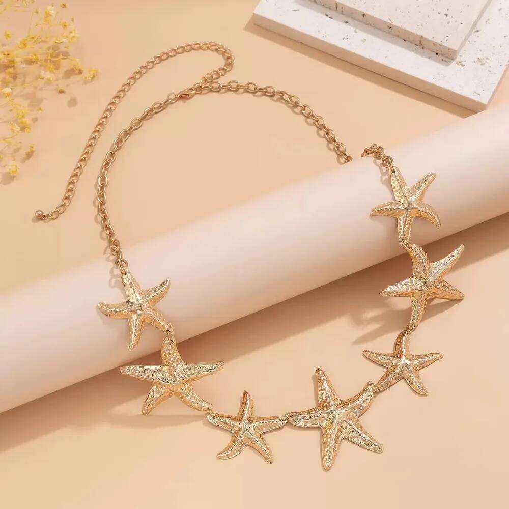 Gold Silver Color Starfish Waist Chain for Woman Girl Fashion Summer Beach Party Jewelry Accessories Mother's Day Gift S260304