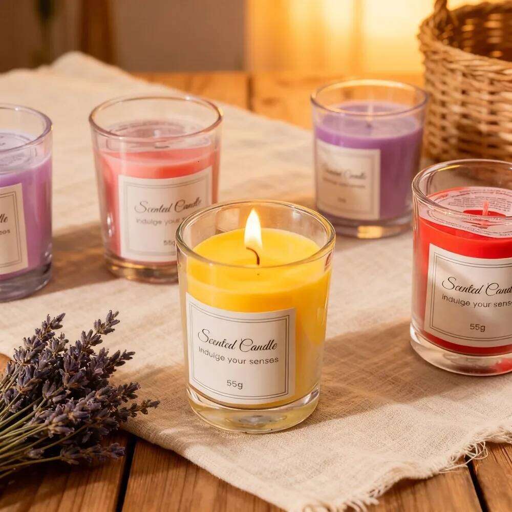 2026 NEW Premium Box Glass Handmade Soy Wax Smokeless Creative Aromatherapy Candle Companion Gift W260304 W260305