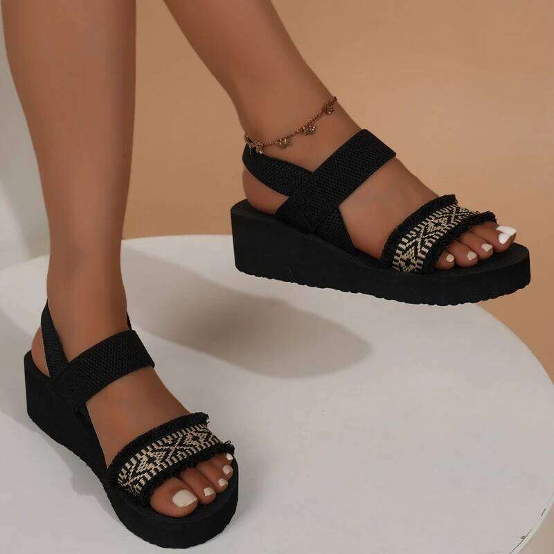 2025 New Women Leisure Sandals Summer Wedges Shoes Soft EVA Sole Light Weight Slingback Style Female Daily Walking Sandalias