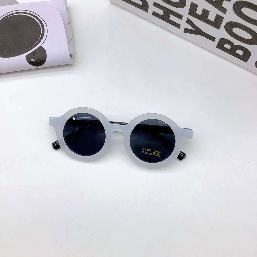 New Children's Round Lightweight PC Frame Elastic Paint Small Face Sunglasses for Boys and Girls Cool Cute Z260305