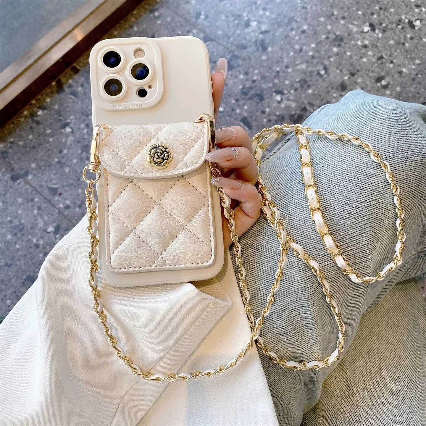 Luxury Flower Leather Wallet Phone Case For iPhone 17 16 15 14 13 12 11 Pro Max XS Max 7 8 Plus | Crossbody Lanyard Card Bag CoverT260305