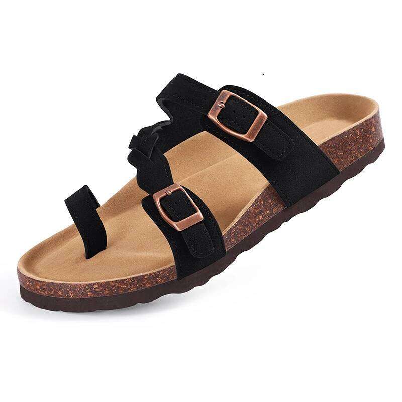 Kidmi Women Summer New Indoor Outdoor Fashion Sandals Casual Versatile Slippers with Adjustable Metal Buckle Lady Slides