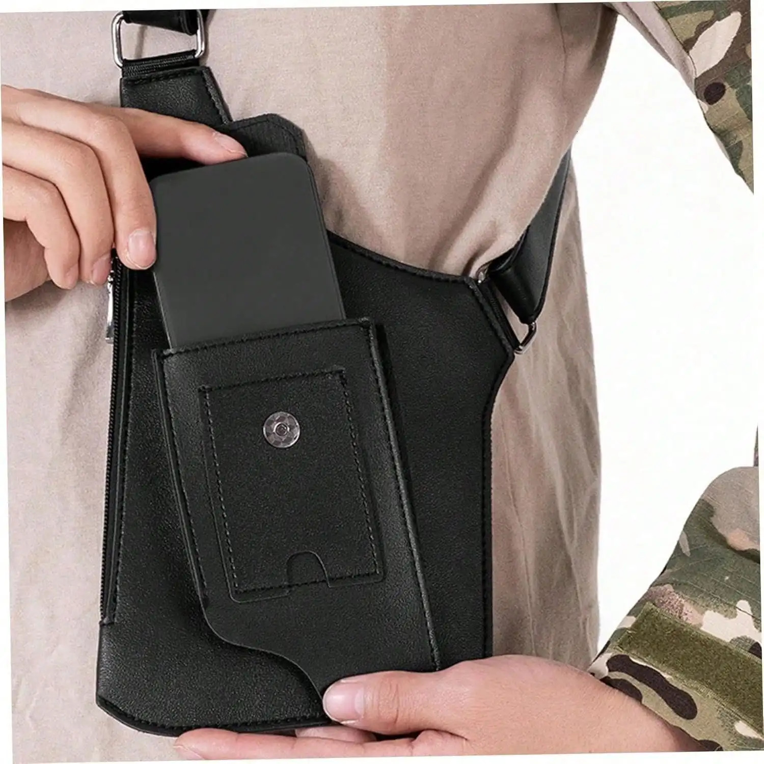 Leather Shoulder Armor Hidden Underarm Strap Wallet Adjustable Anti Pickpocket Accessories With Double Bag For Leather Armor 260305