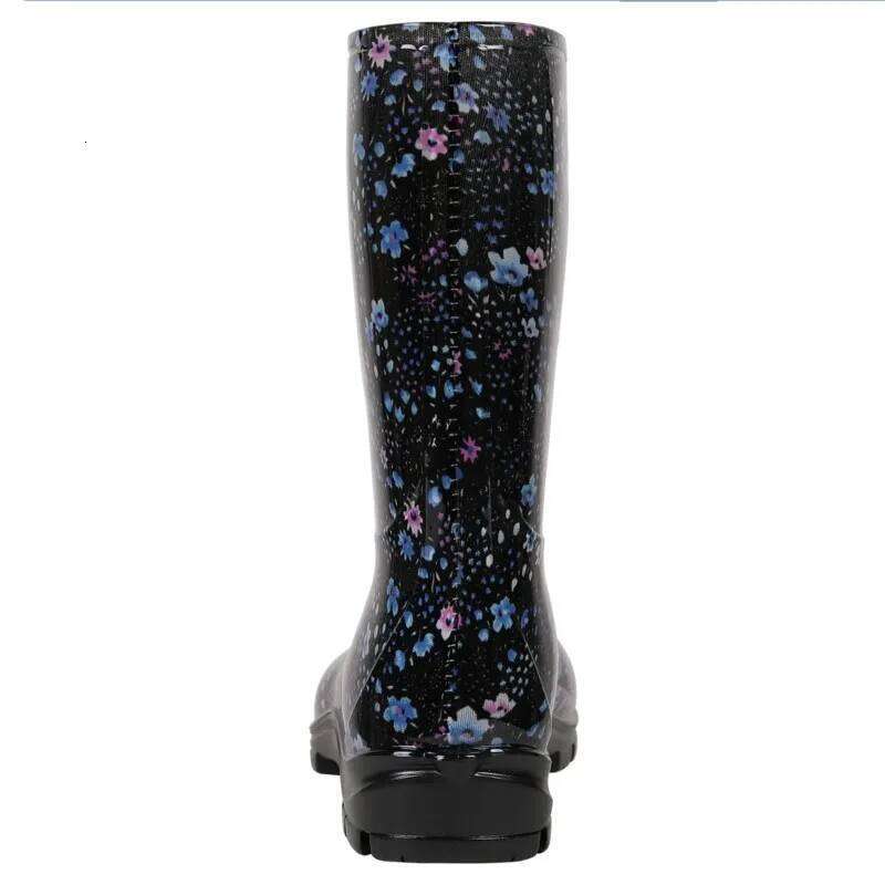 Kidmi Fashion Leisure Rubber For Anti-Slip New Mid Calf Printed Waterproof Shoes Durable Women Rain Boots