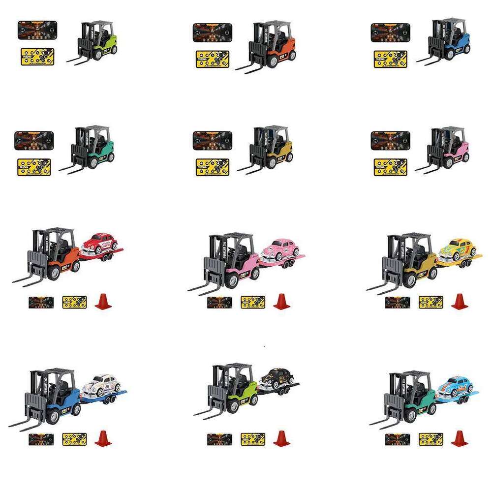 Mini Alloy Forklift 1/64 RC Engineering Vehicle Bluetooth Remote Control Toy With Multiple Brackets Detachable HG4 For Children Z260304