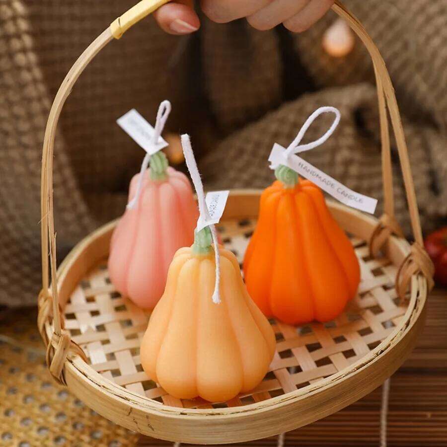 1pc Pumpkin Shaped Scented Candle Handmade Wax Home Party Table Decoration for Decorations and Halloween Gifts W260304 W260305