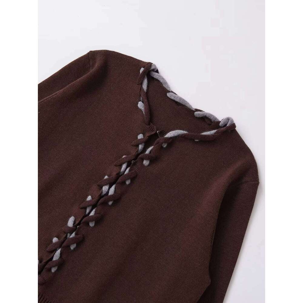 2025 Autumn New Women's Clothing Casual Fashion Simple Comfortable Elegant Loose and Slim Knitted Cardigan XJ260305