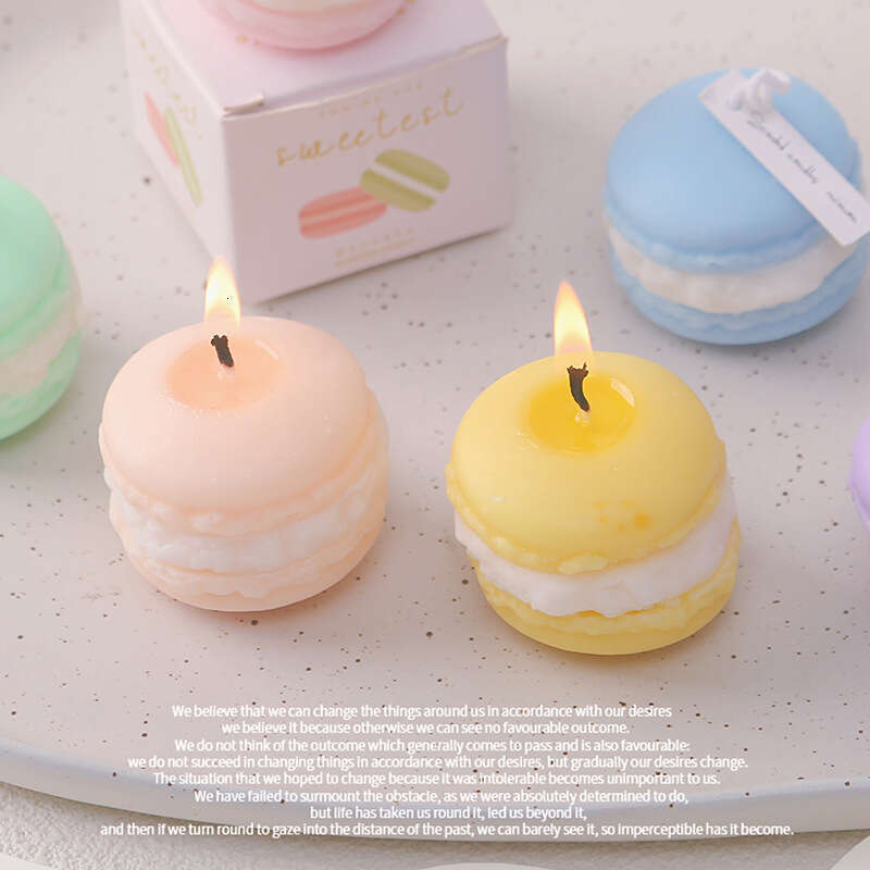Macaron Scented Wholesale Wedding Fragrance Small Gift Handmade Cross-Border Smokeless Realistic Design Candle W260305