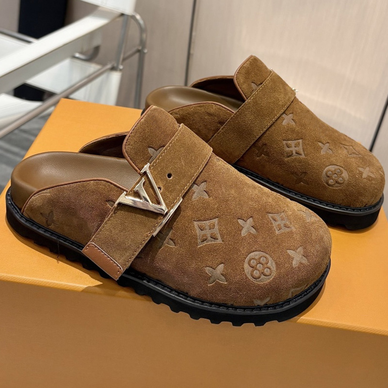 Designer Clog Sandal Suede Mules Flat Comfort Clogs Cork Slides Platform Slipper High-quality House Summer Men Women Size 35-45